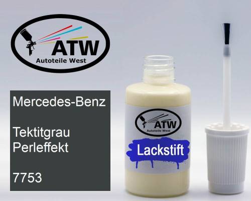 Mercedes-Benz, Tektitgrau Perleffekt, 7753: 20ml Lackstift, von ATW Autoteile West.